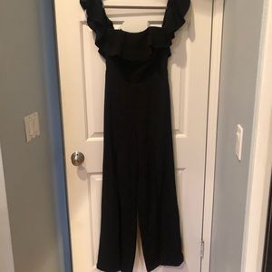 Black off the shoulder jumpsuit